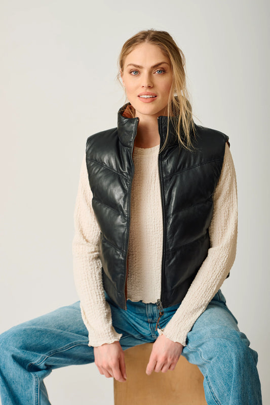 Ellen Reversible Leather Vest