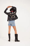 Christy Star Detail Leather Jacket