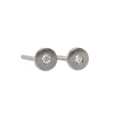 Petite Silver + Diamond Studs