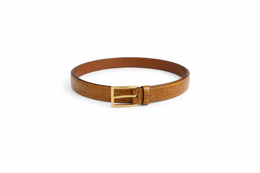 Narrow Semi Formal Croc Print Belt