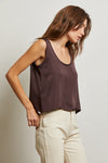 Silvie Satin Scoop Neck Tank