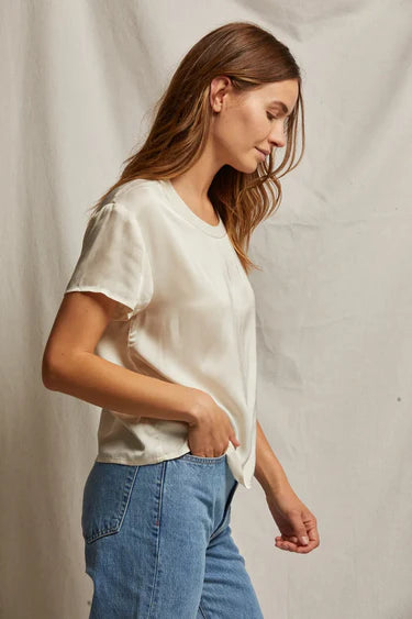 Delphine Satin Crewneck Tee
