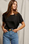 Delphine Satin Crewneck Tee