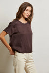 Delphine Satin Crewneck Tee