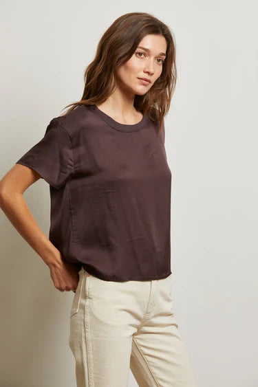 Delphine Satin Crewneck Tee