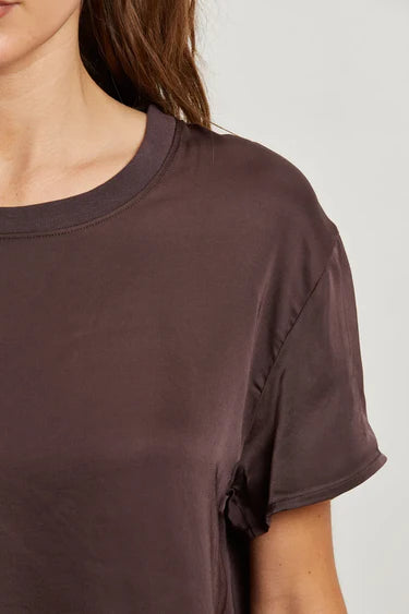 Delphine Satin Crewneck Tee