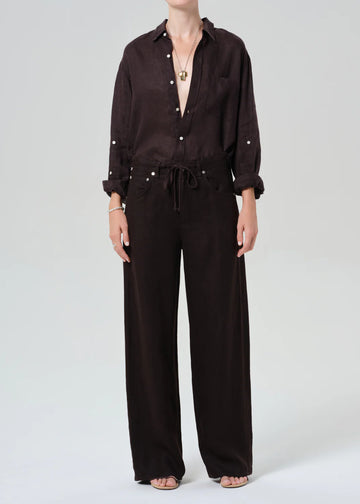 Brynn Drawstring Linen Trouser