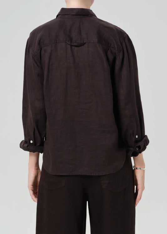 Kayla Shrunken Linen Shirt