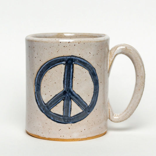 White Squirrel Clayworks Peace Sign Ceramic Mug