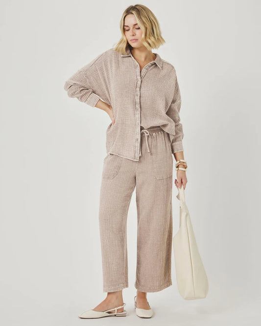 Ava Gauze Button Down