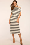 Chet Striped Knit Midi Dress