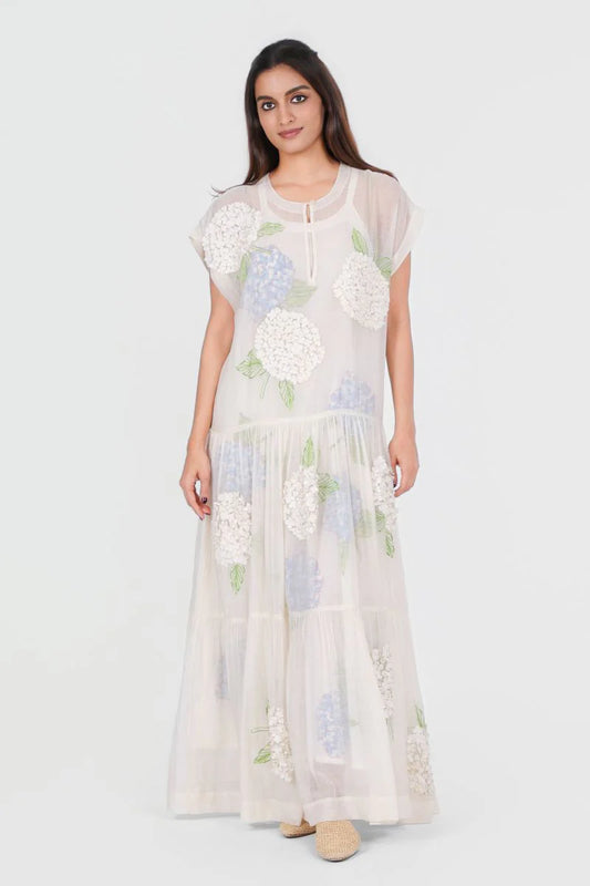 Julia Printed Embroidered Dress