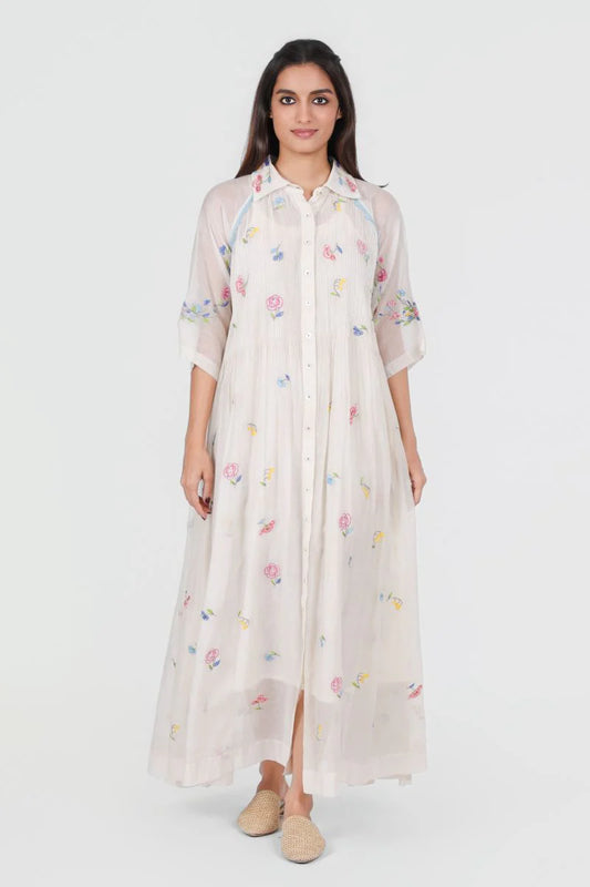 Zoe Embroidered Shirt Dress