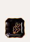 Butterflies Portrait Plate With Hand Painted Gold Rim