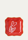 Butterflies Portrait Plate With Hand Painted Gold Rim