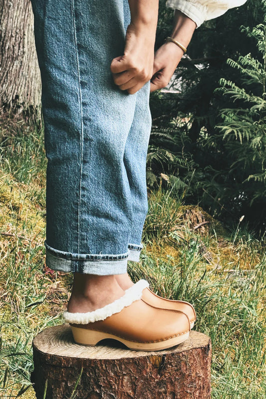 Ynuit Vegetable Leather Shearling Clogs